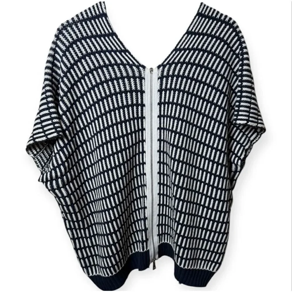 Free People Something Special Back Zip Short Sleeve Poncho Sweater Vest XS